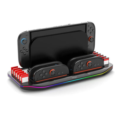 For Nintendo Switch 2 ipega PG-SW2210 Console Joy-Con Controllers Charging Dock, 4 Charging Ports+Touch Control Lighting Effects+12 Game Card Slots - Charger & Power by ipega | Online Shopping UK | buy2fix
