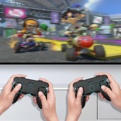 For Nintendo Switch 2 Joy-Con Controllers  2-in-1 Detachable Grip for Dual/Single-Hand Use(Blue Orange) - Gamepads by buy2fix | Online Shopping UK | buy2fix