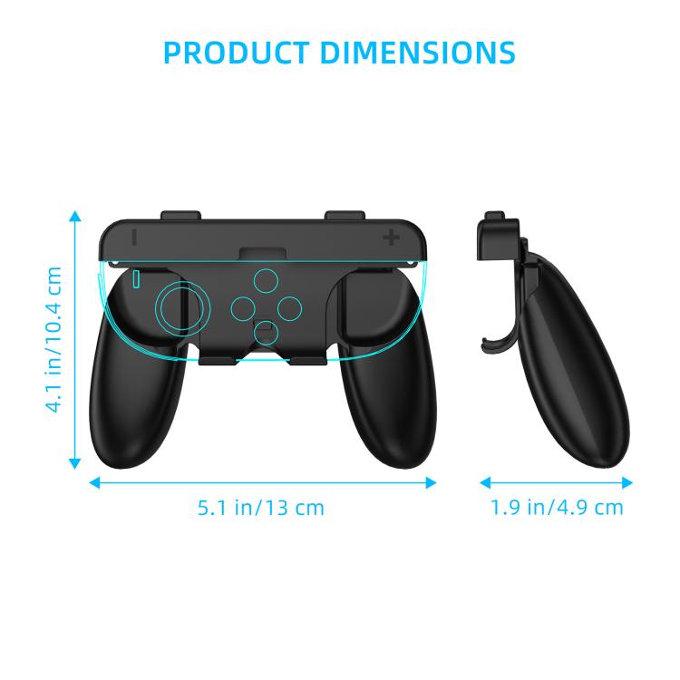For Nintendo Switch 2 Joy-Con Controllers  2-in-1 Detachable Grip for Dual/Single-Hand Use(Black) - Gamepads by buy2fix | Online Shopping UK | buy2fix