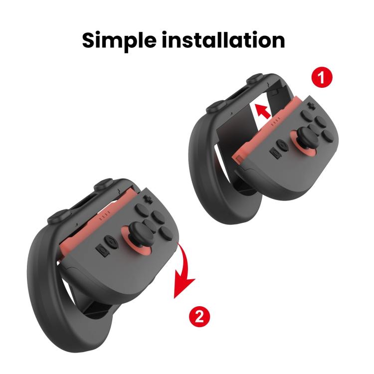 For Nintendo Switch 2 Joy-Con 1pair Comfort Grip with Adjustable Wrist Band(Black) - Others by buy2fix | Online Shopping UK | buy2fix