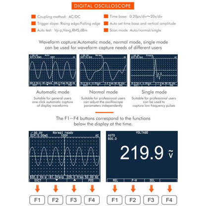 TOOLTOP ET827 Oscilloscope Multimeter 200Msps Sampling Rate 40MHz Oscilloscope + Multimeter 2 In 1 - Digital Multimeter by TOOLTOP | Online Shopping UK | buy2fix
