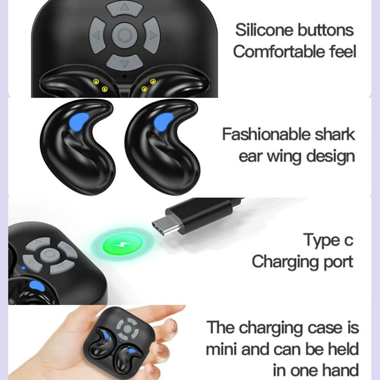 Bluetooth Sleep Earphones Video Like Remote Control E-book Page Turner(Black) - Bluetooth Earphone by buy2fix | Online Shopping UK | buy2fix