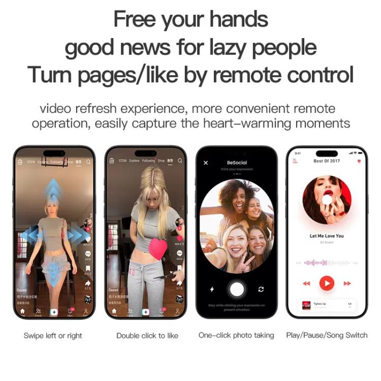 Bluetooth Sleep Earphones Video Like Remote Control E-book Page Turner(Black) - Bluetooth Earphone by buy2fix | Online Shopping UK | buy2fix