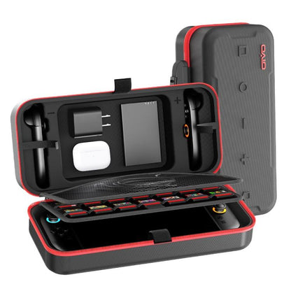 For Nintendo Switch 2 OIVO  Large-Capacity EVA Carrying Case With Built-In Stand, 24 Game Card Slots(Black Red) - Bags by OIVO | Online Shopping UK | buy2fix
