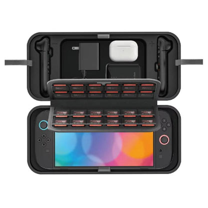 For Nintendo Switch 2 OIVO  Large-Capacity EVA Carrying Case With Built-In Stand, 24 Game Card Slots(Black Red) - Bags by OIVO | Online Shopping UK | buy2fix