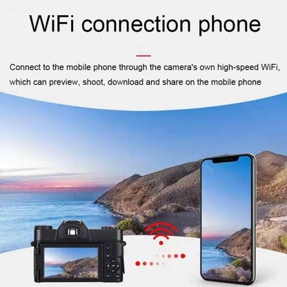 R10 4K HD 75MP Retro Mirrorless Camera 16x Zoom WiFi Digital Camera With 3-Inch Flip Screen 64G - Video Cameras by buy2fix | Online Shopping UK | buy2fix