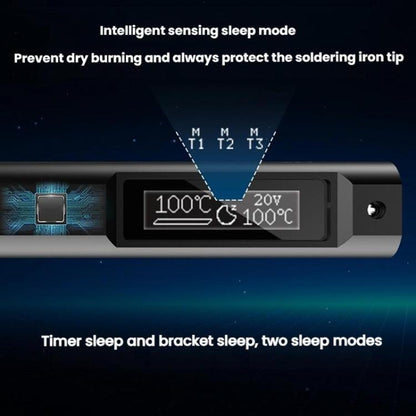 100W Intelligent Precision Aluminum Alloy Soldering Iron With Light, Model: TS21-KU Set - Electric Soldering Iron by buy2fix | Online Shopping UK | buy2fix