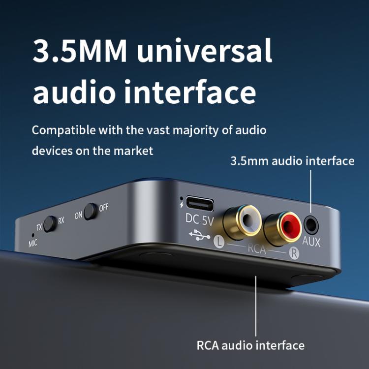 2-in-1 Bluetooth 5.4 Audio Transceiver HiFi Transmitter/Receiver, HD Calls, RCA/3.5mm AUX for Car/Home Stereo - Audio Receiver Transmitter by buy2fix | Online Shopping UK | buy2fix