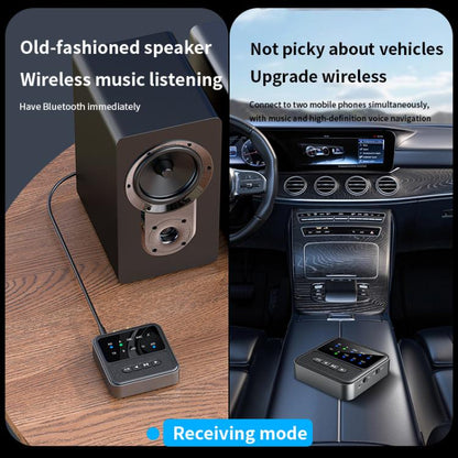2-in-1 Bluetooth 5.4 Audio Transceiver HiFi Transmitter/Receiver, HD Calls, RCA/3.5mm AUX for Car/Home Stereo - Audio Receiver Transmitter by buy2fix | Online Shopping UK | buy2fix
