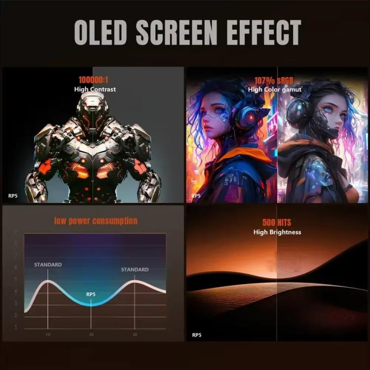 Retroid Pocket RP5 5.5 Inch OLED Touch Screen Handheld Game Console, Size: With 512G TF Card(Black) - Pocket Console by Retroid Pocket | Online Shopping UK | buy2fix