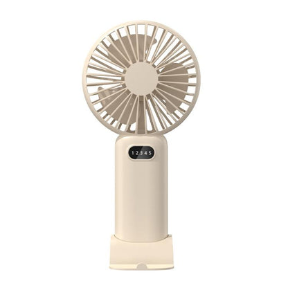 5-speed Wind Speed Handheld USB Charging Small Fan With Desktop Stand(Beige) - Electric Fans by buy2fix | Online Shopping UK | buy2fix