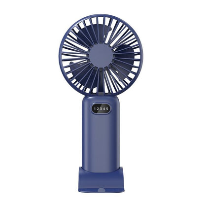 5-speed Wind Speed Handheld USB Charging Small Fan With Desktop Stand(Dark Blue) - Electric Fans by buy2fix | Online Shopping UK | buy2fix