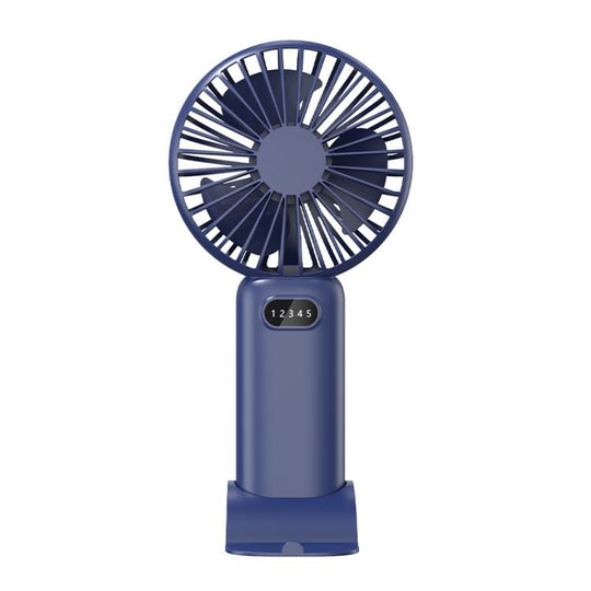 5-speed Wind Speed Handheld USB Charging Small Fan With Desktop Stand(Dark Blue)