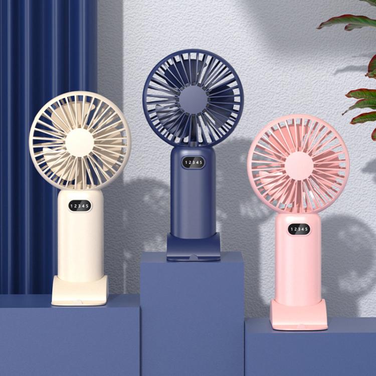 5-speed Wind Speed Handheld USB Charging Small Fan With Desktop Stand(Dark Blue) - Electric Fans by buy2fix | Online Shopping UK | buy2fix