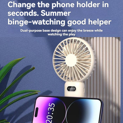 5-speed Wind Speed Handheld USB Charging Small Fan With Desktop Stand(Pink) - Electric Fans by buy2fix | Online Shopping UK | buy2fix