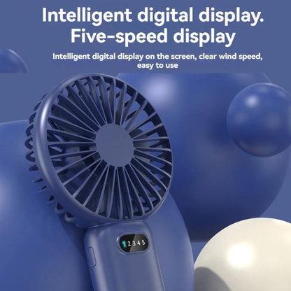 5-speed Wind Speed Handheld USB Charging Small Fan With Desktop Stand(Beige) - Electric Fans by buy2fix | Online Shopping UK | buy2fix