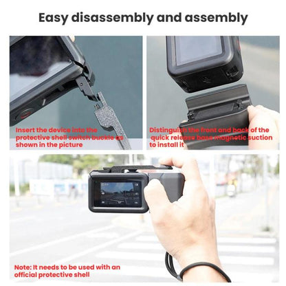 Street Vlogging Handle For DJI Osmo Action 5 Pro / Action 4 / Action 3 Magnetic Grip(Black) - Mount & Holder by buy2fix | Online Shopping UK | buy2fix