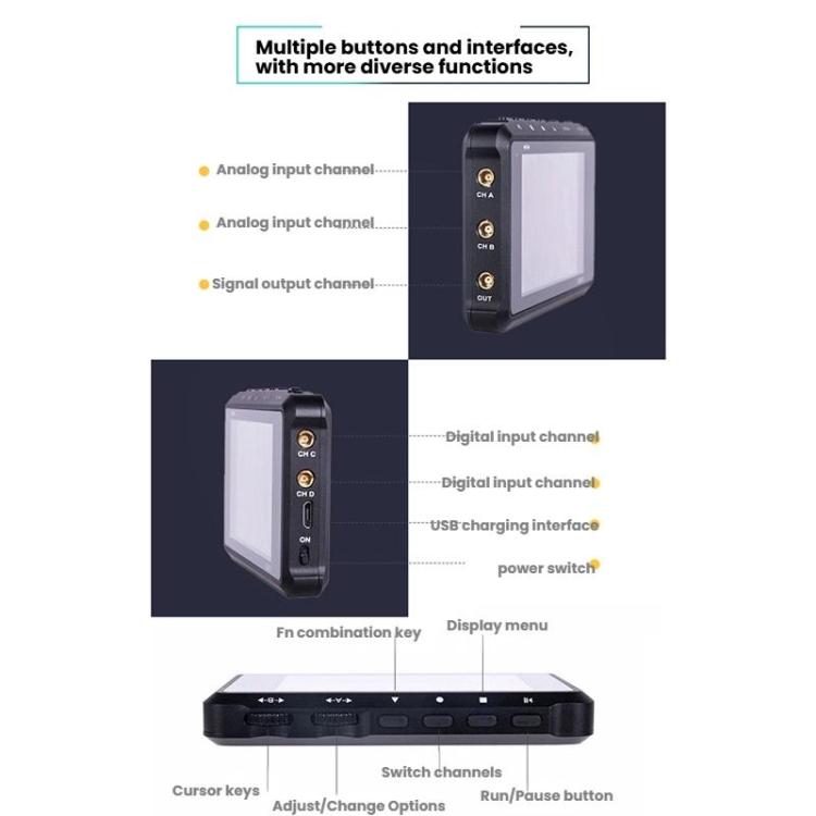 Mini Handheld Digital Storage Four-channel Automobile Maintenance Oscilloscope(DS213) - Other Tester Tool by buy2fix | Online Shopping UK | buy2fix