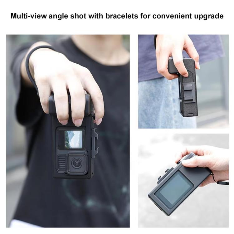 Street Vlogging Handle For GoPro HERO13 Black / 12 Black / 11 Black / 10 Black / 9 Black(Black) - Protective Frame by buy2fix | Online Shopping UK | buy2fix