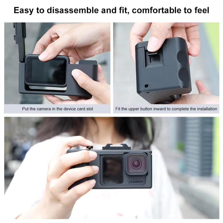 Street Vlogging Handle For GoPro HERO13 Black / 12 Black / 11 Black / 10 Black / 9 Black(Black) - Protective Frame by buy2fix | Online Shopping UK | buy2fix