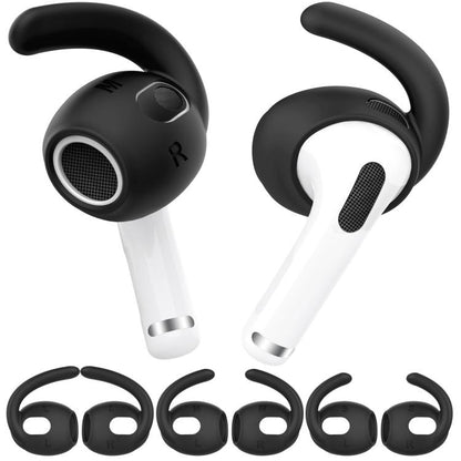 For AirPods 3 AhaStyle PT60-3 3pairs S+M+L Earphone Silicone Soft Ear Covers(Black) - Anti-dust & Ear Caps by AhaStyle | Online Shopping UK | buy2fix
