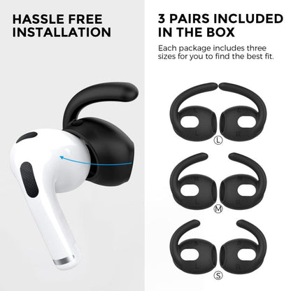 For AirPods 3 AhaStyle PT60-3 3pairs S+M+L Earphone Silicone Soft Ear Covers(Black) - Anti-dust & Ear Caps by AhaStyle | Online Shopping UK | buy2fix