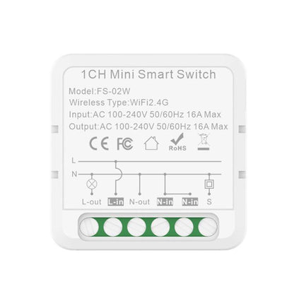 FS-02W 1CH WiFi 16A Smart Switch Voice Timer Switch For Amazon Alexa / Google Assistant - Smart Switch by buy2fix | Online Shopping UK | buy2fix
