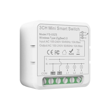 FS-03Z5 3CH ZigBee 10A Smart Switch Voice Timer Switch For Amazon Alexa / Google Assistant - Smart Switch by buy2fix | Online Shopping UK | buy2fix