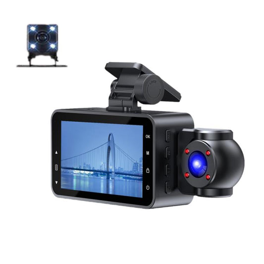1080P HD Infrared Night Vision XWIFI Interconnected Driving Recorder, Specification: Three-recording - Car DVRs by buy2fix | Online Shopping UK | buy2fix
