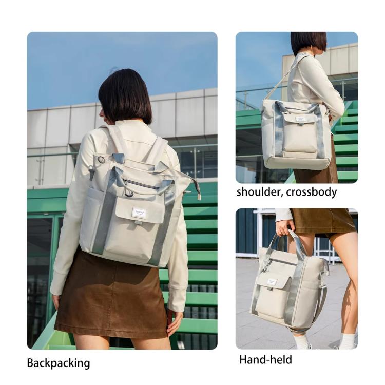 Tigernu 3 In 1 Backpack Female Should Bag Large Capacity Lightweight Tote with 14-inch Laptop Compartment(White) - Backpack by Tigernu | Online Shopping UK | buy2fix