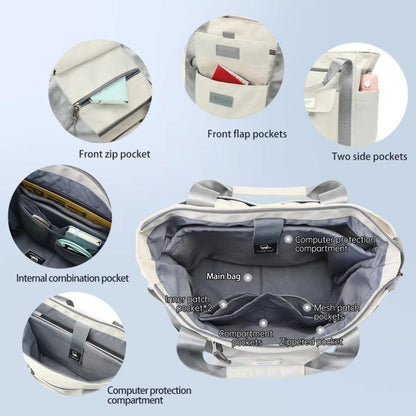 Tigernu 3 In 1 Backpack Female Should Bag Large Capacity Lightweight Tote with 14-inch Laptop Compartment(White) - Backpack by Tigernu | Online Shopping UK | buy2fix