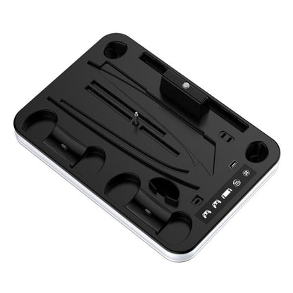 JYS Charging Display Station for PS5/PS5 Slim/PS Portal Dual Controller Dock with Cooling Fan & Headphone Hook(Black White) - Charger & Power by JYS | Online Shopping UK | buy2fix