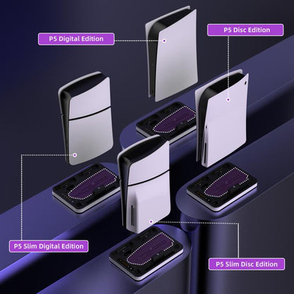 JYS Charging Display Station for PS5/PS5 Slim/PS Portal Dual Controller Dock with Cooling Fan & Headphone Hook(Black White) - Charger & Power by JYS | Online Shopping UK | buy2fix