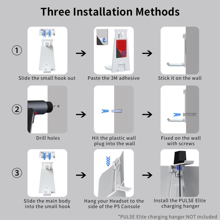 JYS Charging Display Station for PS5/PS5 Slim/PS Portal Dual Controller Dock with Cooling Fan & Headphone Hook(Black White) - Charger & Power by JYS | Online Shopping UK | buy2fix
