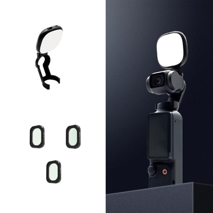 For DJI Osmo Pocket 3 JSR Fixed Frame Head Fill Light, Spec: With Black Soft 1/4+Black Soft 1/8+Soft Focus Lens - Other Accessories by JSR | Online Shopping UK | buy2fix