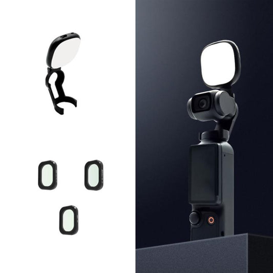 For DJI Osmo Pocket 3 JSR Fixed Frame Head Fill Light, Spec: With Black Soft 1/4+Black Soft 1/8+Soft Focus Lens - Other Accessories by JSR | Online Shopping UK | buy2fix