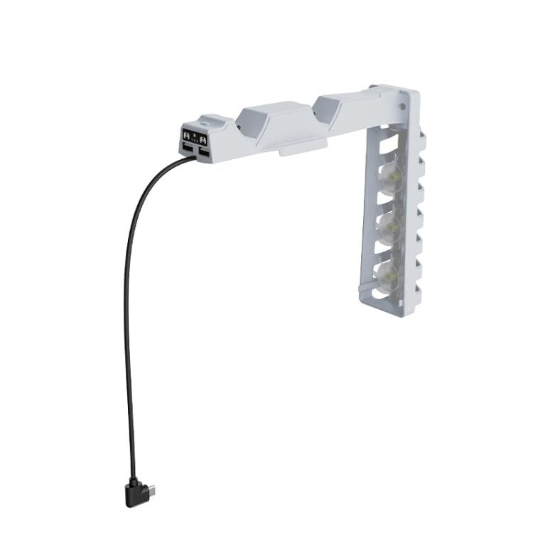 For PS5 Slim Controller 2-in-1 Charging Station Cooling Fan With RGB Lighting(White) - Charger & Power by buy2fix | Online Shopping UK | buy2fix