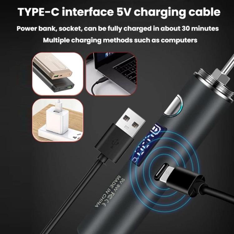 Mini USB Portable Wireless Digital Display Soldering Iron, Specification: Small 850 mAh + Blade + Horseshoe Head - Electric Soldering Iron by buy2fix | Online Shopping UK | buy2fix