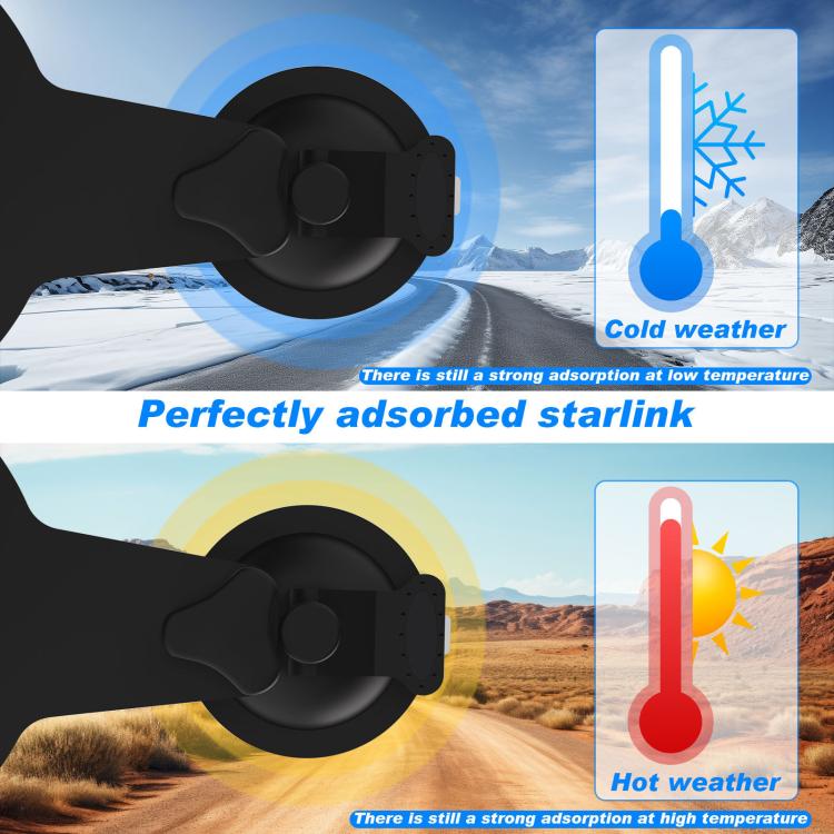 For Starlink Mini Magnetic Car Mount Suction Cup Bracket + Connection Block(Black) - Roof Racks by buy2fix | Online Shopping UK | buy2fix