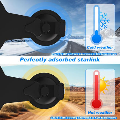 For Starlink Mini Magnetic Car Mount Suction Cup Bracket + Connection Block(Black) - Roof Racks by buy2fix | Online Shopping UK | buy2fix