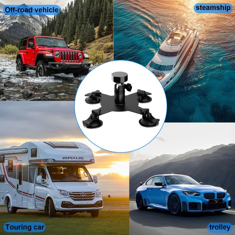 For Starlink Mini Magnetic Car Mount Suction Cup Bracket + Connection Block(Black) - Roof Racks by buy2fix | Online Shopping UK | buy2fix