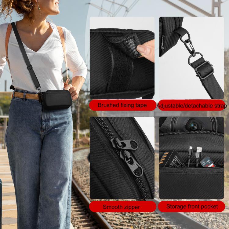 For Fuji X100VI/Canon PowerShot SX740 HS/Ricoh GR Il Digital Camera Storage Shoulder Strap Bag, Size: Large - Strap Satchel by buy2fix | Online Shopping UK | buy2fix