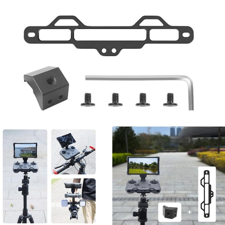 For DJI RC Pro 2 Aluminum Alloy 1/4-inch Tripod Adapter Mounting Bracket(Black) - Cable & Adapter by buy2fix | Online Shopping UK | buy2fix