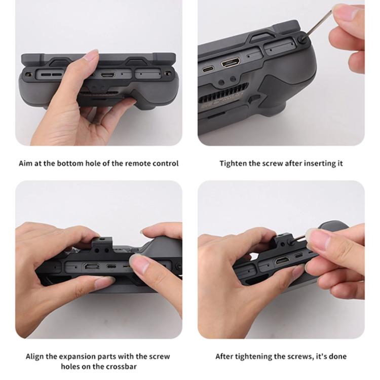 For DJI RC Pro 2 Aluminum Alloy 1/4-inch Tripod Adapter Mounting Bracket(Black) - Cable & Adapter by buy2fix | Online Shopping UK | buy2fix