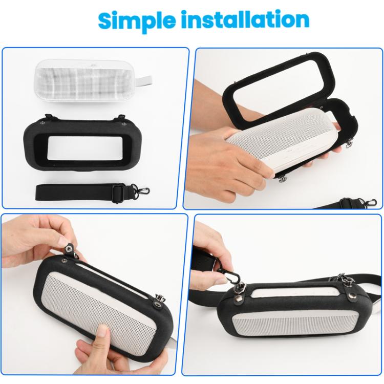 For Bose SoundLink Flex 1/2 Generation Speaker Protective Cover EVA Shoulder Strap(Black) - Protective Case by buy2fix | Online Shopping UK | buy2fix