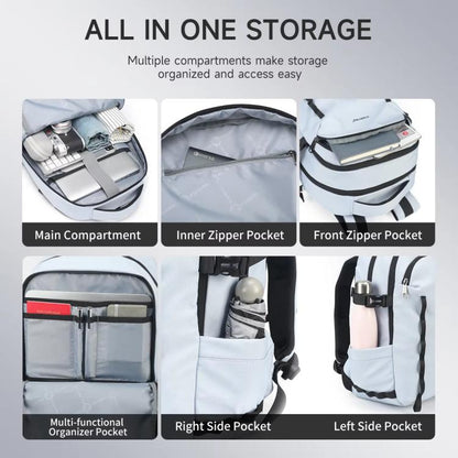 Tigernu Large Capacity Sports & Travel Backpack 15.6 Inch Lightweight Business Laptop Bag(Light Blue) - Backpack by Tigernu | Online Shopping UK | buy2fix