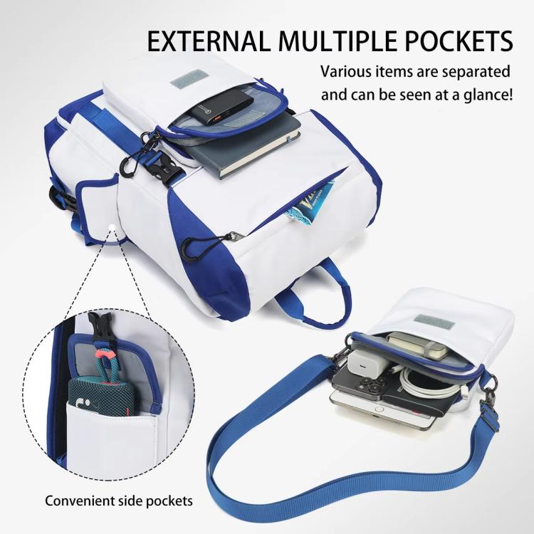 Tigernu Detachable Split Design 2-In-1 Backpack 14-Inch Laptop Bag With Flip-Top For Travel, Work & Daily Use Blue Magnetic - Backpack by Tigernu | Online Shopping UK | buy2fix