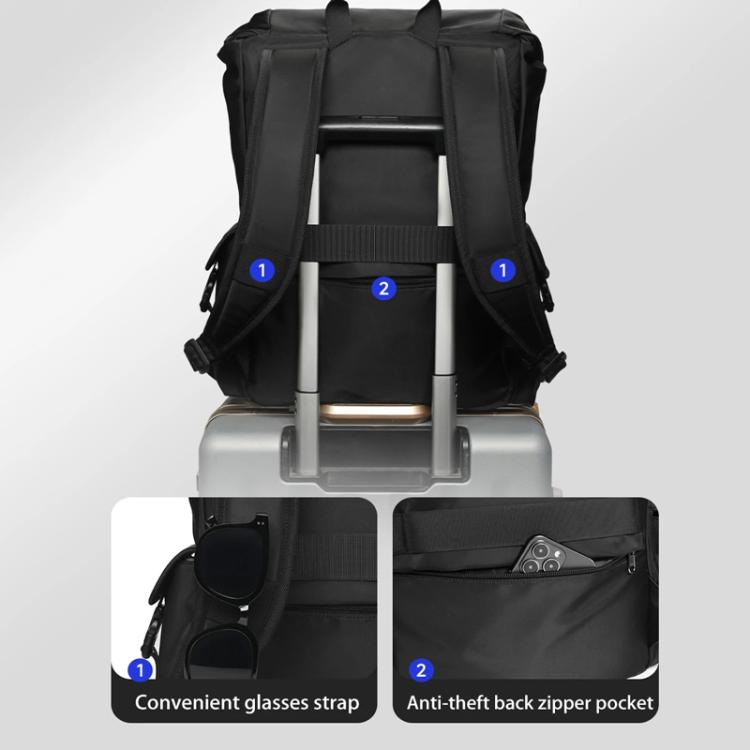 Tigernu Detachable Split Design 2-In-1 Backpack 14-Inch Laptop Bag With Flip-Top For Travel, Work & Daily Use Black Magnetic - Backpack by Tigernu | Online Shopping UK | buy2fix