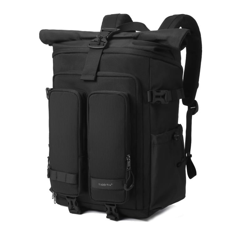 Tigernu Unisex Waterproof Travel Backpack Roll-Top Expandable Design with 15.6-inch Laptop & Tablet Compartment(Black) - Backpack by Tigernu | Online Shopping UK | buy2fix