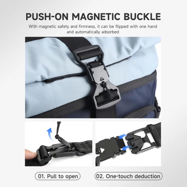 Tigernu Unisex Waterproof Travel Backpack Roll-Top Expandable Design with 15.6-inch Laptop & Tablet Compartment(Sky Blue) - Backpack by Tigernu | Online Shopping UK | buy2fix